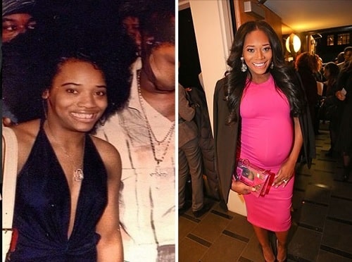A picture of Karlie Redd before (left) and after (right).